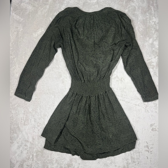 Rails Jasmine Olive Speckled Tiered Button Front Mini Boho Green Dress Size XS - Picture 11 of 16